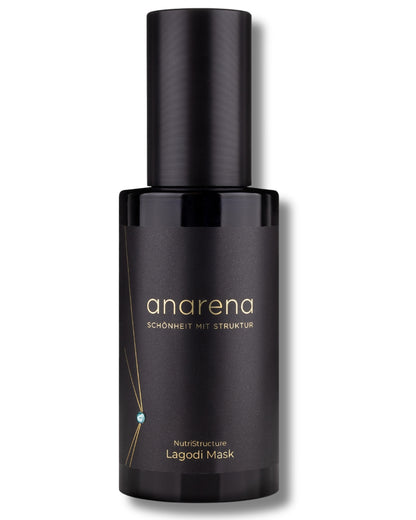 Anarena Lagodi Mask – regenerierende Gesichtsmaske in einer stilvollen schwarzen Verpackung mit goldenen Details.